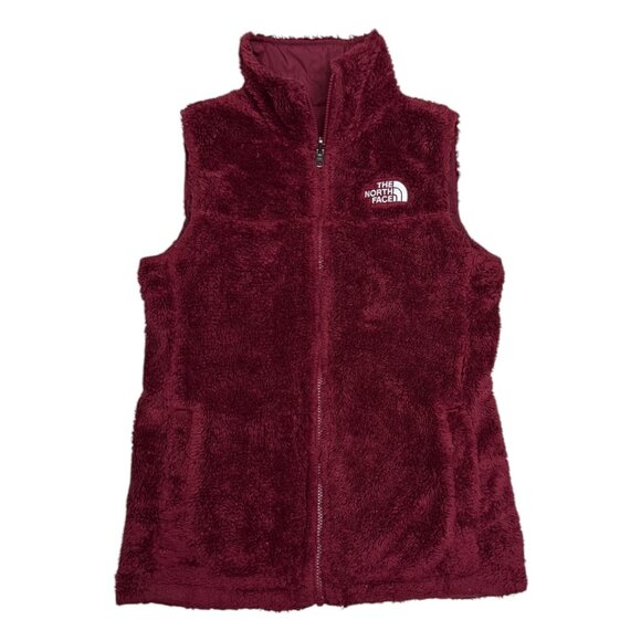 THE NORTH FACE Reversible 2-in-1 Faux Fur Fleece Red Vest Womens XS - Picture 1 of 6